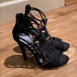 Cathy Jean black suede heels